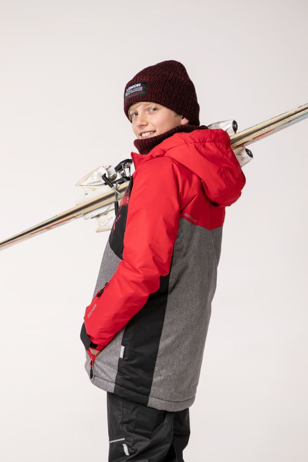 Kurtka narciarska chłopięca z polarową podszewką i powłoką DWR 2201751