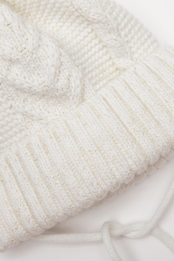 Czapka zimowa niemowlęca włóczkowa z ciepłą bawełnianą podszewką 2133306