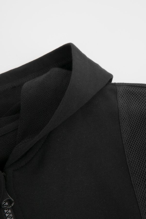 Bluza rozpinana czarna przedłużana z napisami 2218393