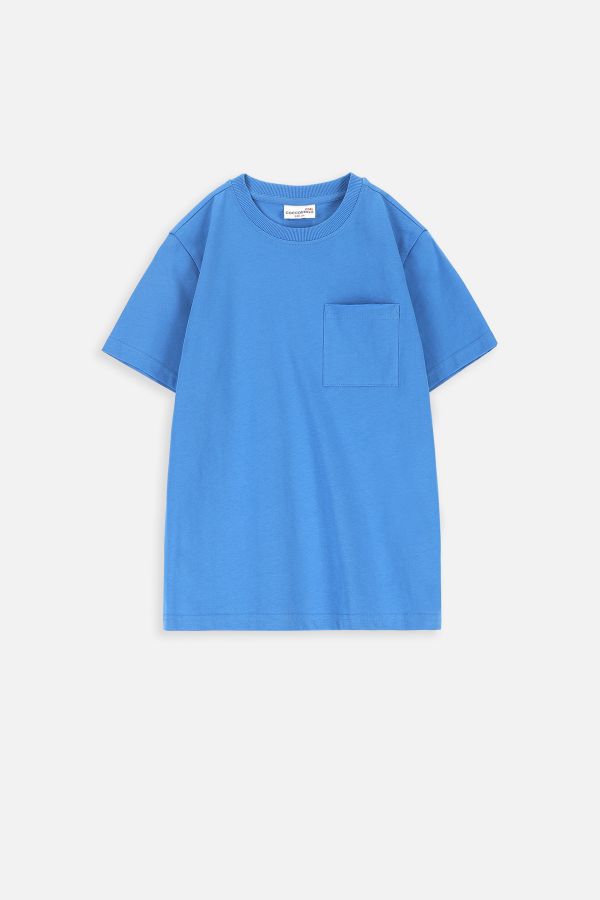 T-shirt z krótkim rękawem niebieski z kieszonką 2219373