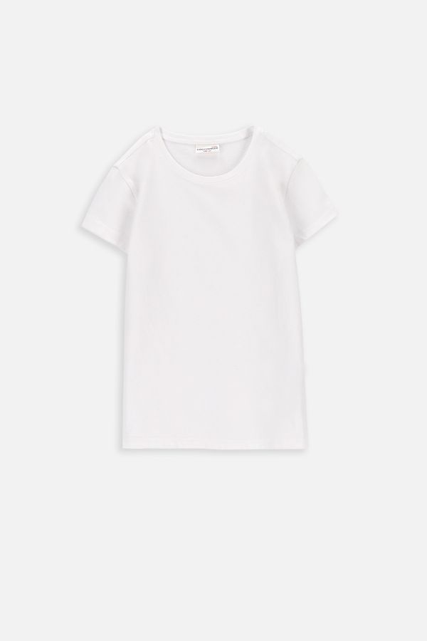 T-shirt z krótkim rękawem biały gładki 