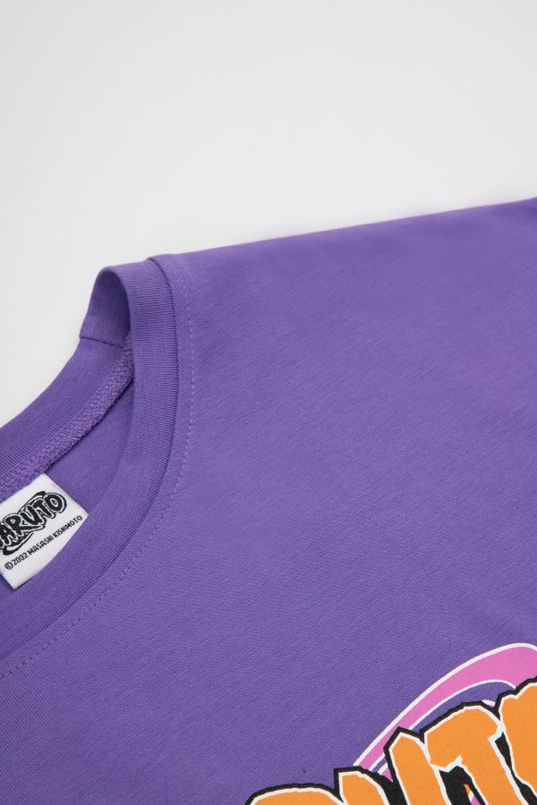 T-shirt z krótkim rękawem fioletowy z nadrukiem, licencja NARUTO 2220879
