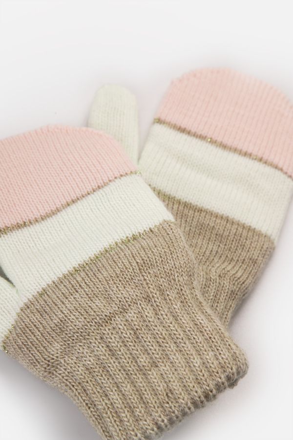 Rękawiczki wielokolorowe swetrowe z bawełnianą podszewką 2224347