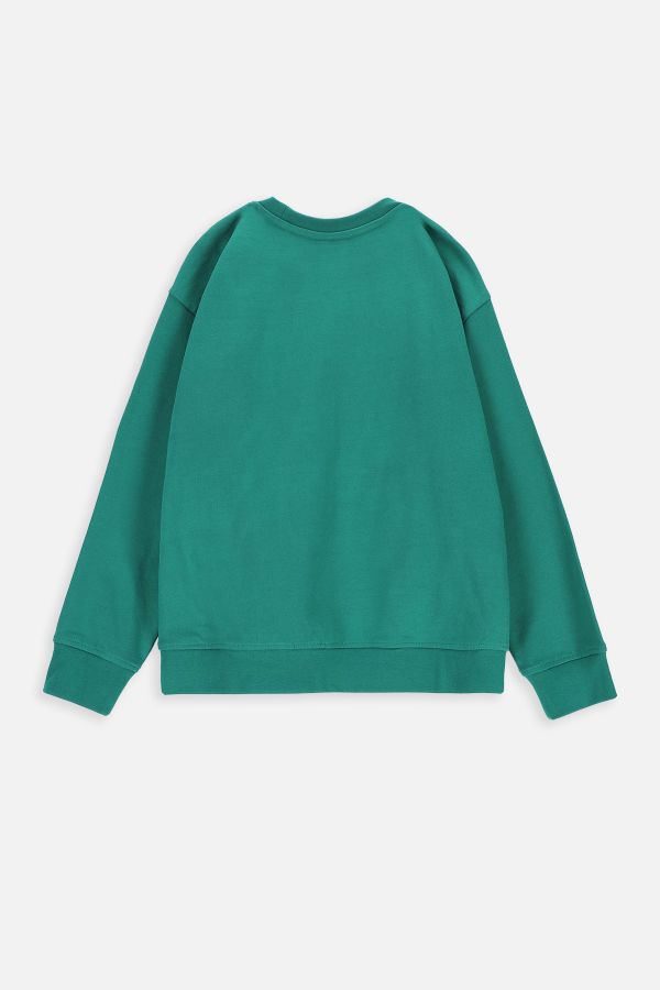 Bluza dresowa zielona z kieszenią typu kangurka 2228317
