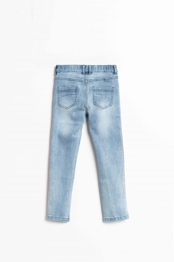 Spodnie jeansowe niebieskie z lampasem na nogawkach TREGGINS 2156688