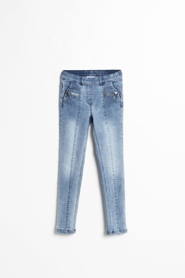 Spodnie jeansowe niebieskie z ozdobnym szwem TREGGINS