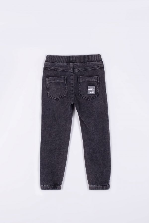 Spodnie jeansowe w kolorze szarym ze ściągaczami o fasonie SLIM 2156855