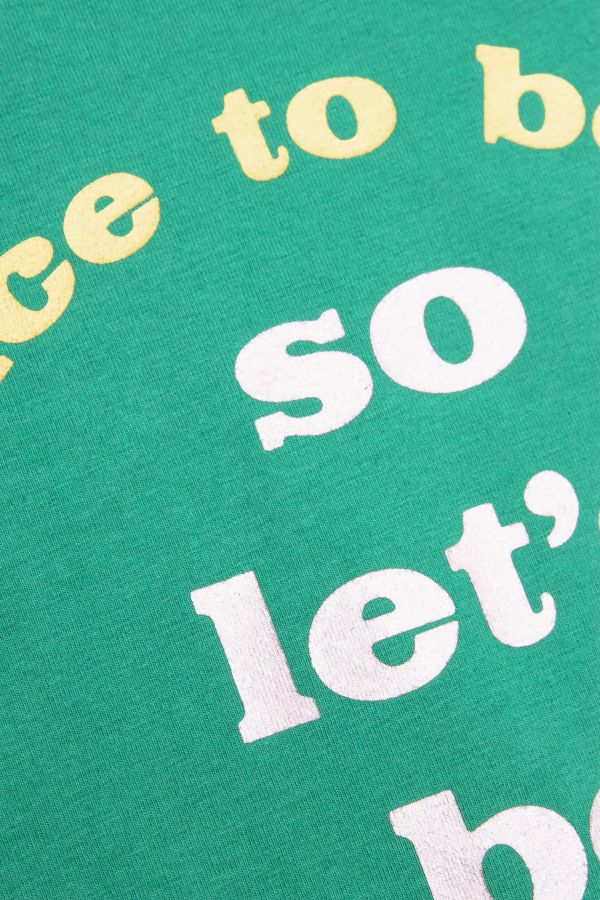 T-shirt z długim rękawem W kolorze zielonym z metalizowanym napisem  2158335