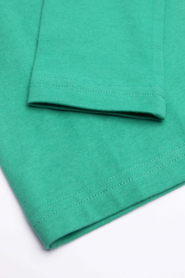 T-shirt z długim rękawem W kolorze zielonym z metalizowanym napisem  2158336