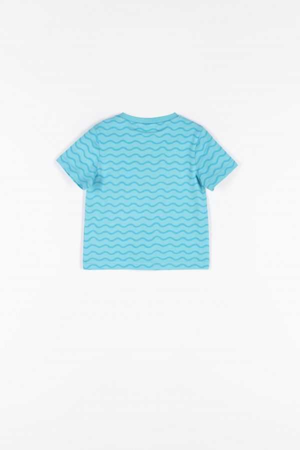 T-shirt z krótkim rękawem niebieski z nadrukiem z morskimi motywami 2158622
