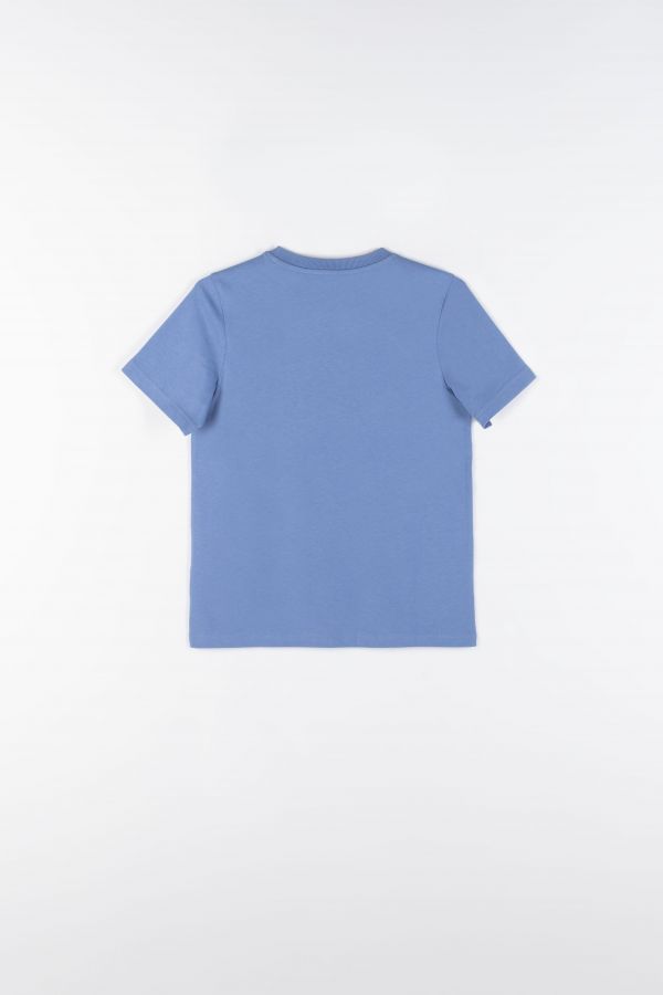T-shirt z krótkim rękawem niebieski z zabawną aplikacją z przodu 2158785