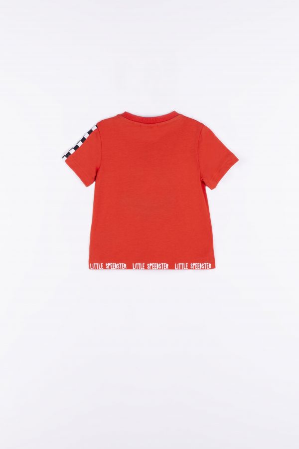T-shirt z krótkim rękawem w kolorze czerwonym z nadrukiem 2158931