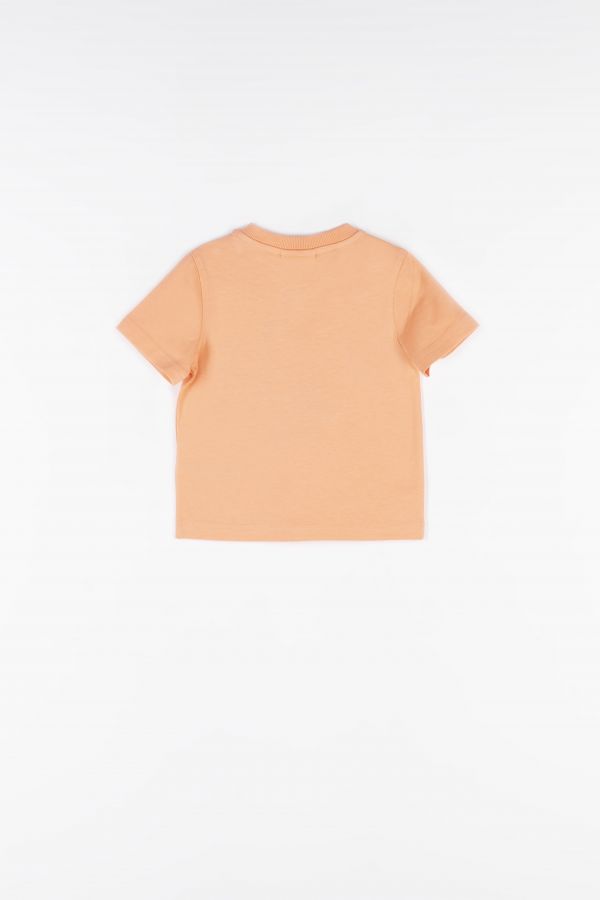 T-shirt z krótkim rękawem pomarańczowy z kolorowym nadrukiem 2158987
