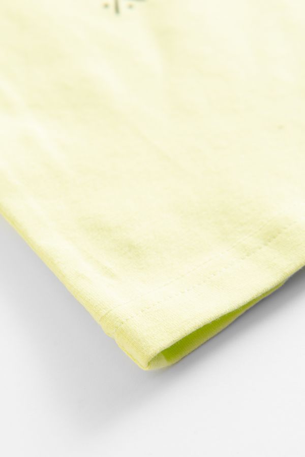 T-shirt z krótkim rękawem żółty z nadrukiem w wakacyjnym klimacie 2159430
