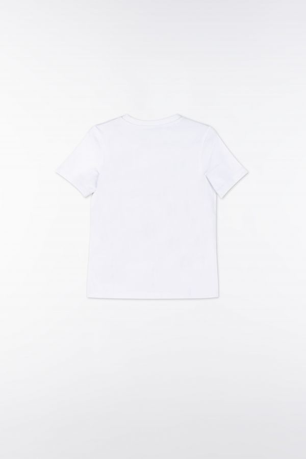 T-shirt z krótkim rękawem biały z kolorowym nadrukiem z przodu 2159457