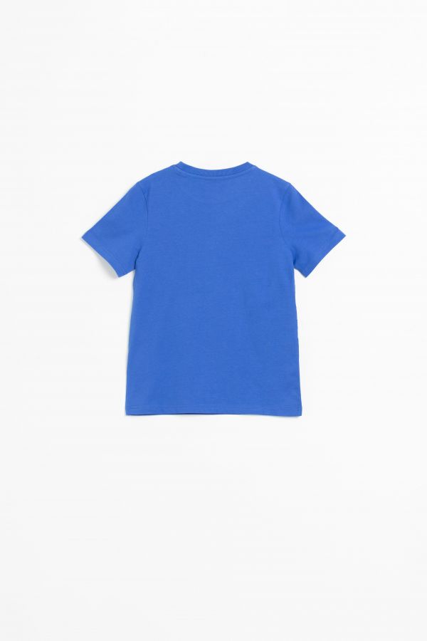 T-shirt z krótkim rękawem niebieski z nadrukiem z motywem auta 2159497