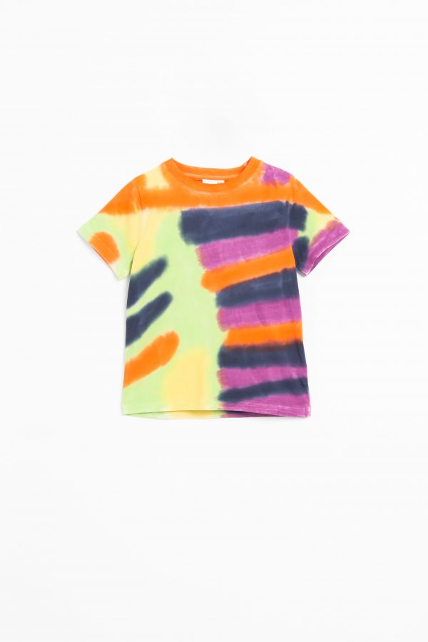 T-shirt z krótkim rękawem z kolorowym nadrukiem tie dye