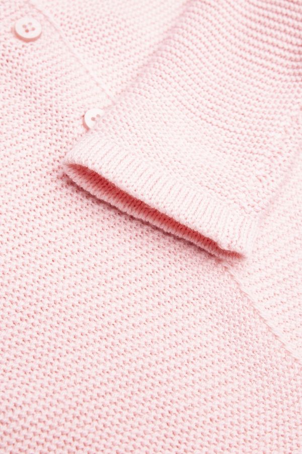 Sweter rozpinany z guzikami i ozdobną falbanką 2160605