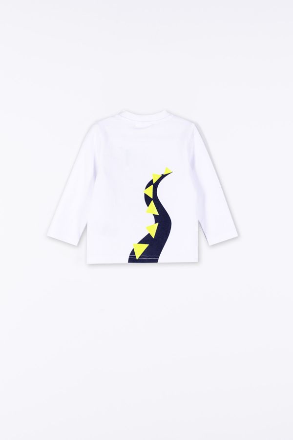 T-shirt z długim rękawem z napisami i dinozaurem 2196589