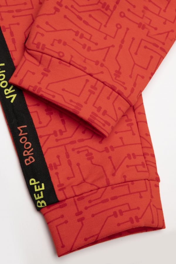 Spodnie dresowe czerwone z kieszonką na nogawce 2200514