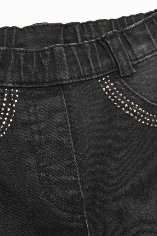 Spodnie jeansowe czarne ze zdobieniami na kieszeniach TREGGINS 2112620