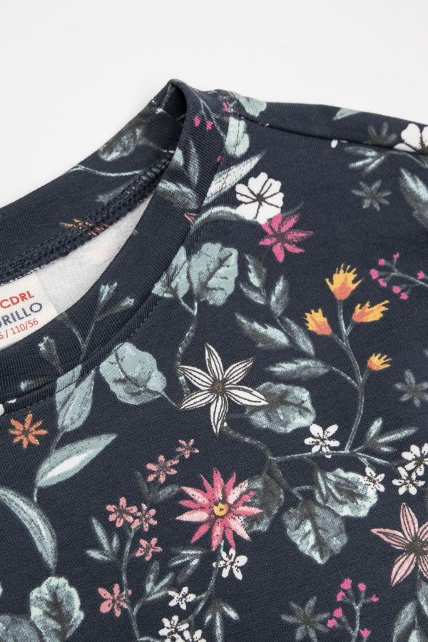 Bluza dresowa wielokolorowa z nadrukiem w kwiaty 2113487