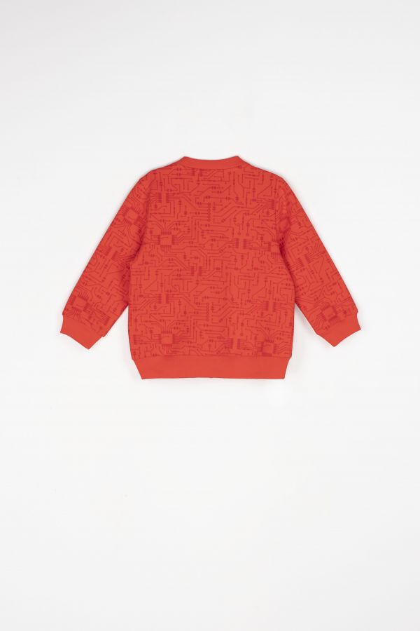 Bluza rozpinana czerwona z ozdobną taśmą 2113623