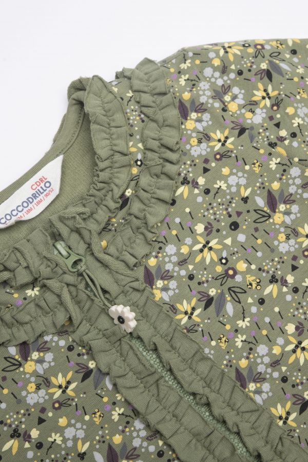 Bluza rozpinana khaki z kwiatowym nadrukiem 2113643