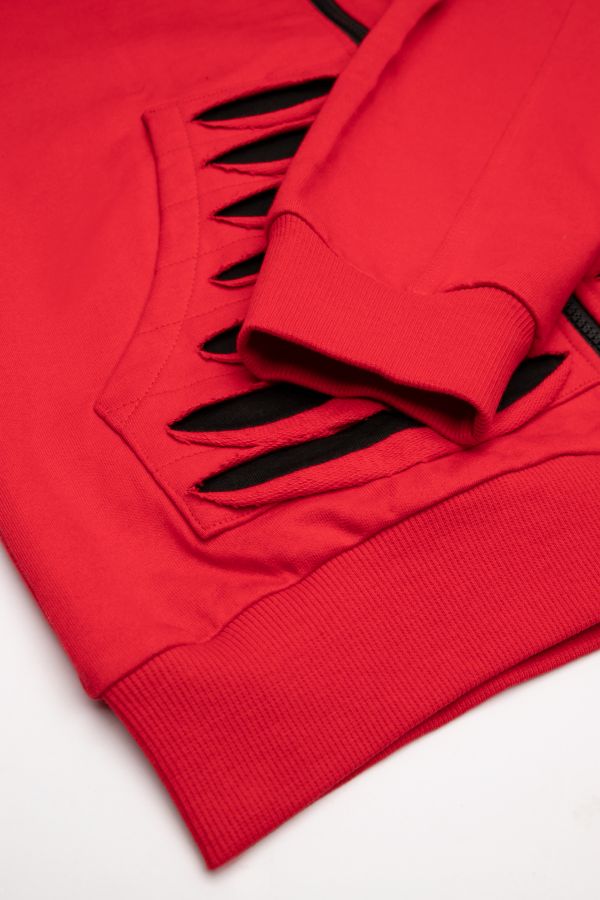 Bluza rozpinana czerwona z kapturem 2113869