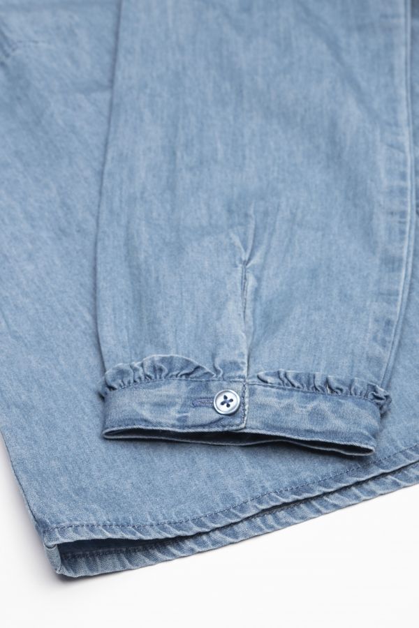Bluzka z długim rękawem jeansowa z perełkami 2114201