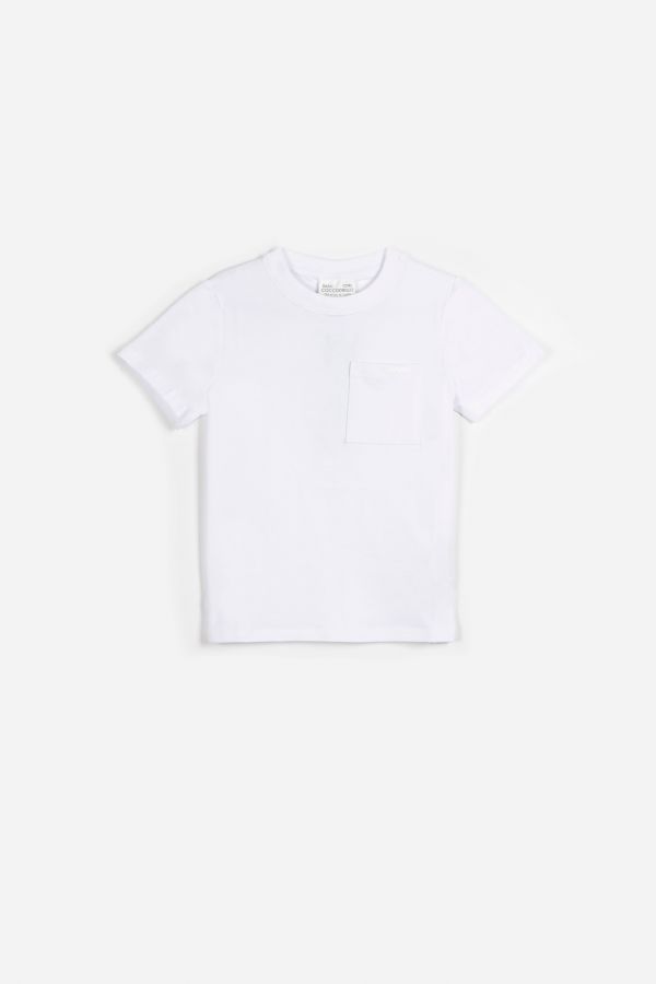 T-shirt z krótkim rękawem biały gładki 2115459
