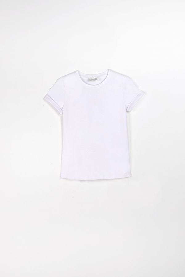T-shirt z krótkim rękawem biały gładki 2115466