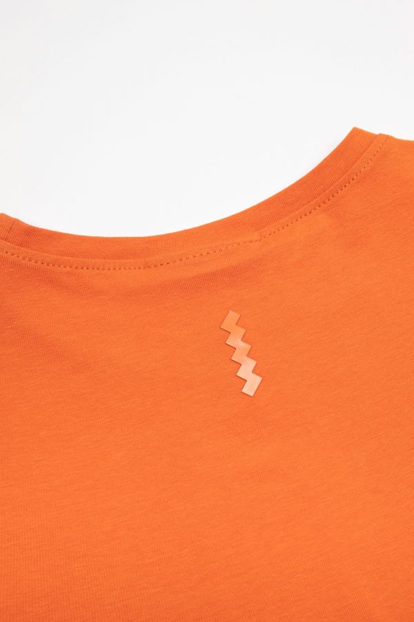 T-shirt z krótkim rękawem pomarańczowy gładki 2115706