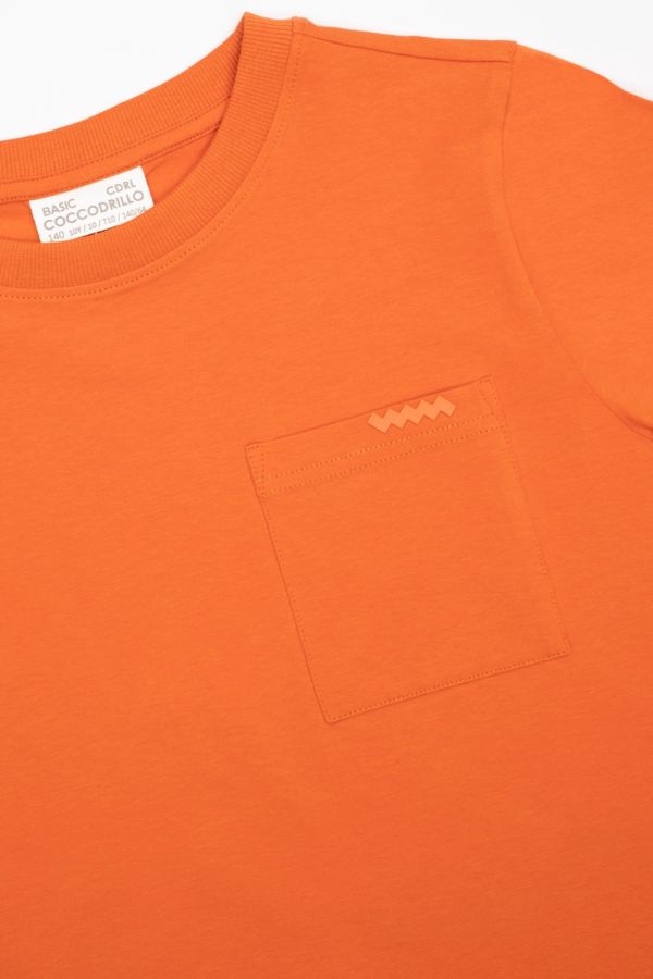 T-shirt z krótkim rękawem pomarańczowy gładki 2115702