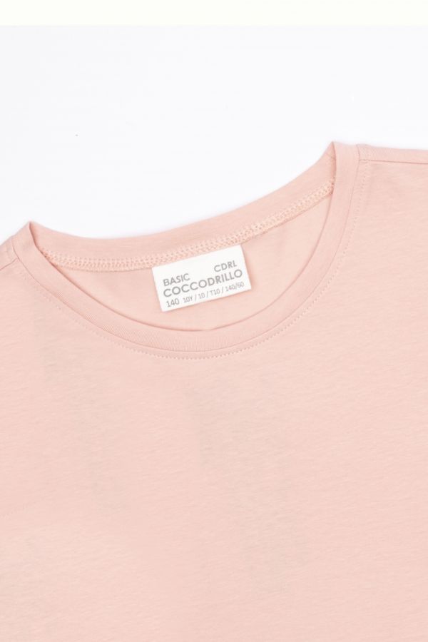 T-shirt z krótkim rękawem  różowy gładki 2115770
