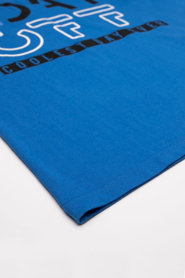 T-shirt z krótkim rękawem niebieski z napisem 2115877