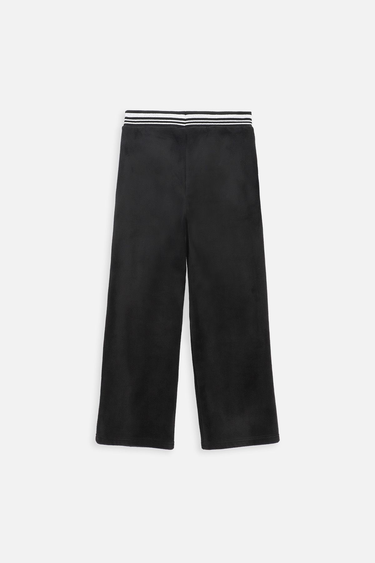 Spodnie dresowe czarne welurowe z szeroką nogawką 2220471