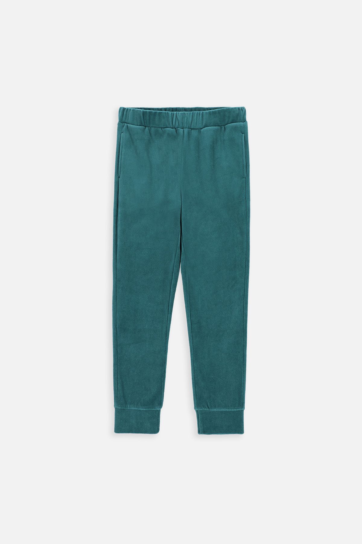 Spodnie dresowe zielone gładkie z kieszeniami 2221056