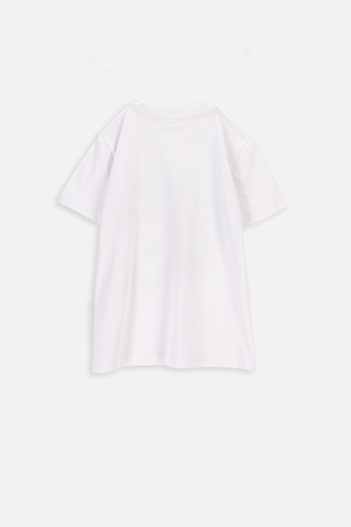 T-shirt z krótkim rękawem biały z nadrukiem płyty 2224108
