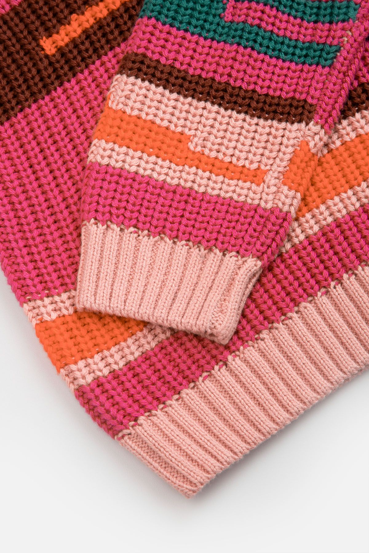 Sweter dzianinowy wielokolorowy z kolorowe paski 2221702