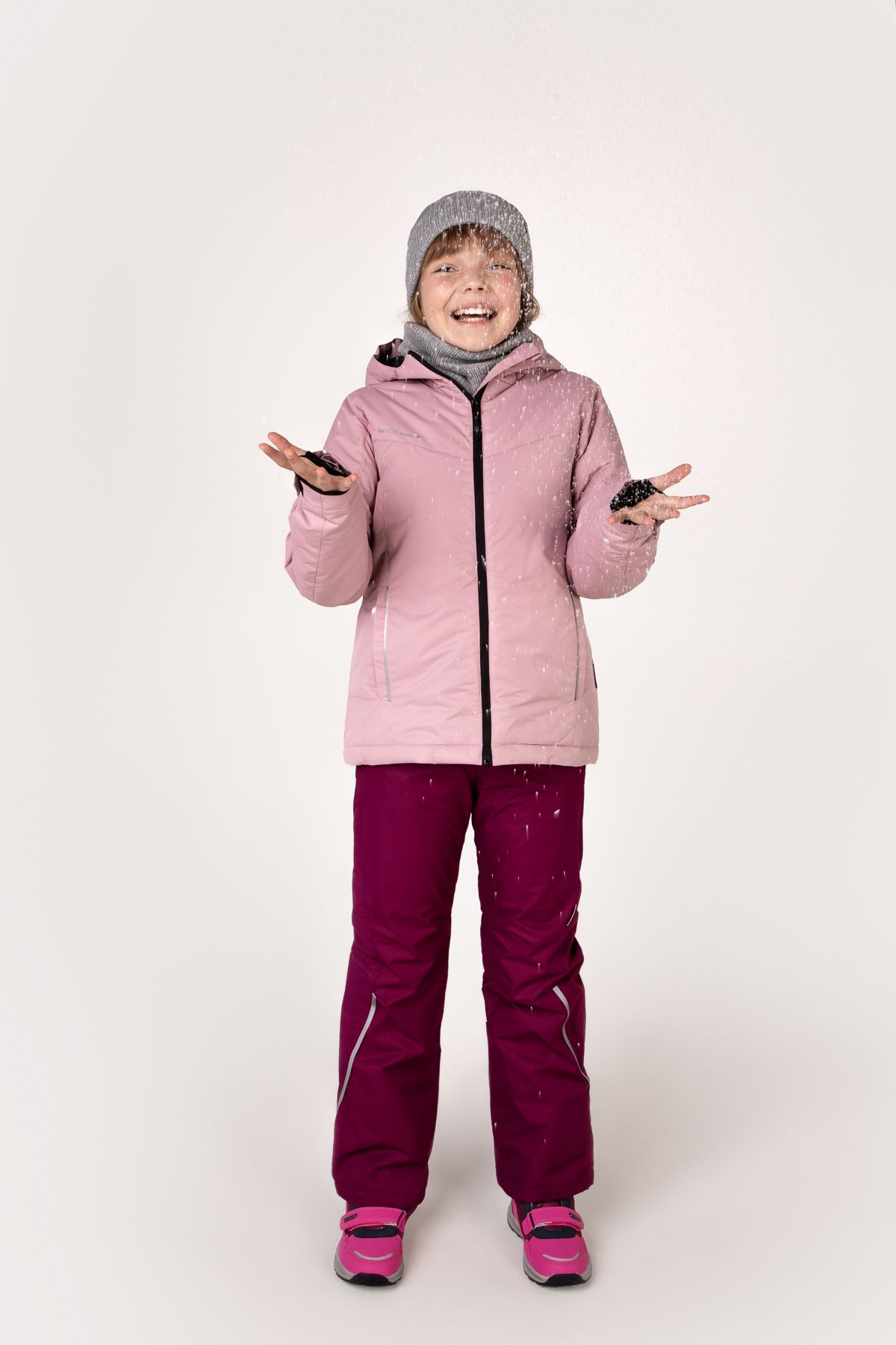 Spodnie narciarskie dziewczęce z polarową podszewką i powłoką DWR 2203414