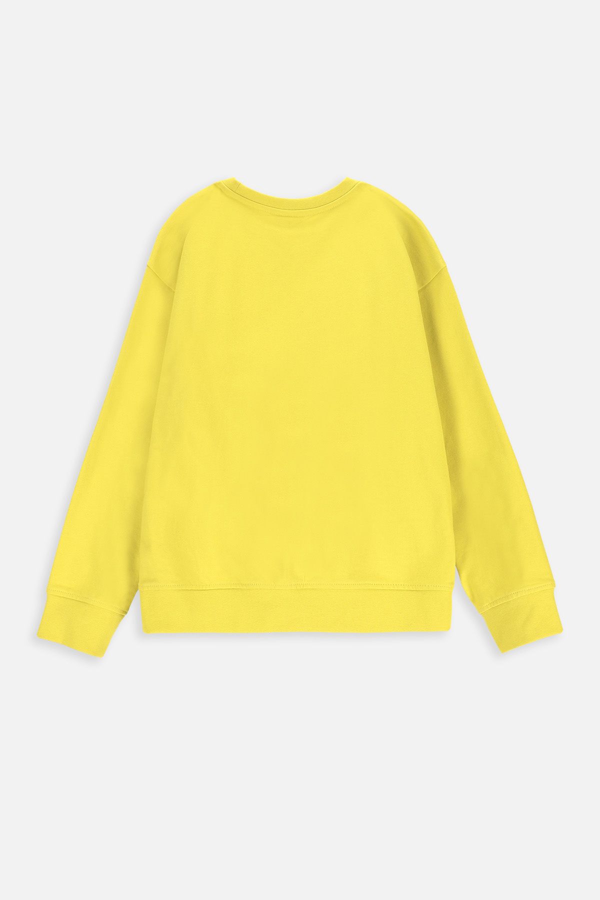 Bluza dresowa limonkowa z kieszenią typu kangurka 2228319