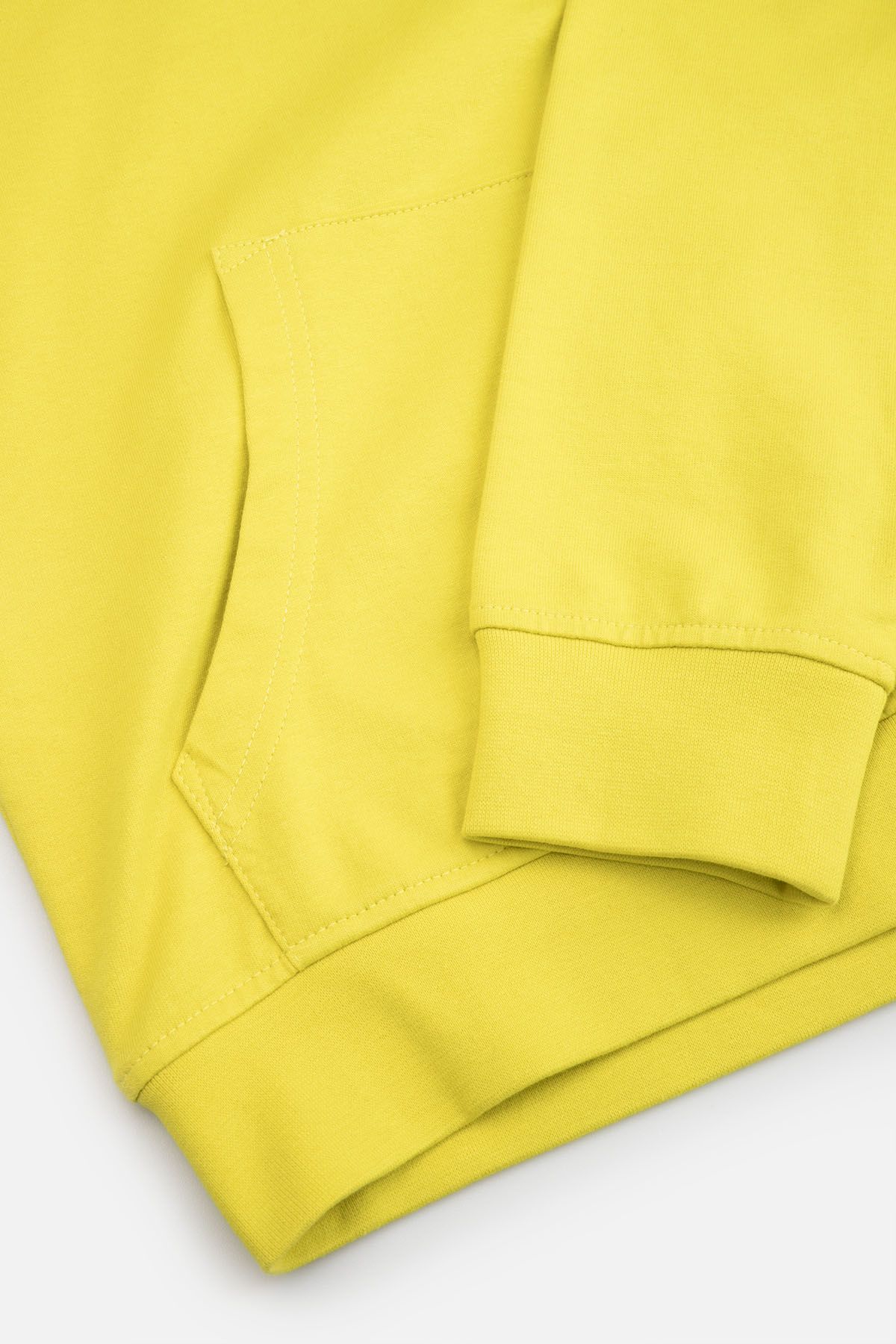 Bluza dresowa limonkowa z kieszenią typu kangurka 2221875