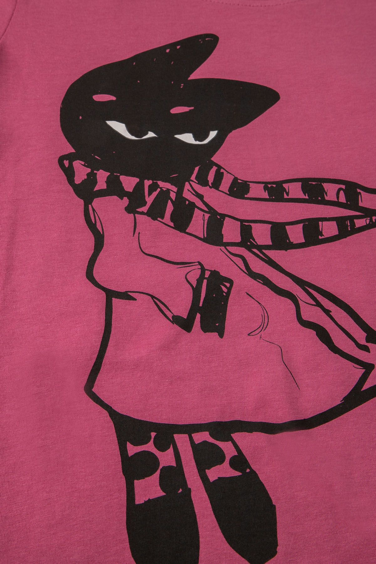 T-shirt z krótkim rękawem różowy z kotem melancholikiem 2226700