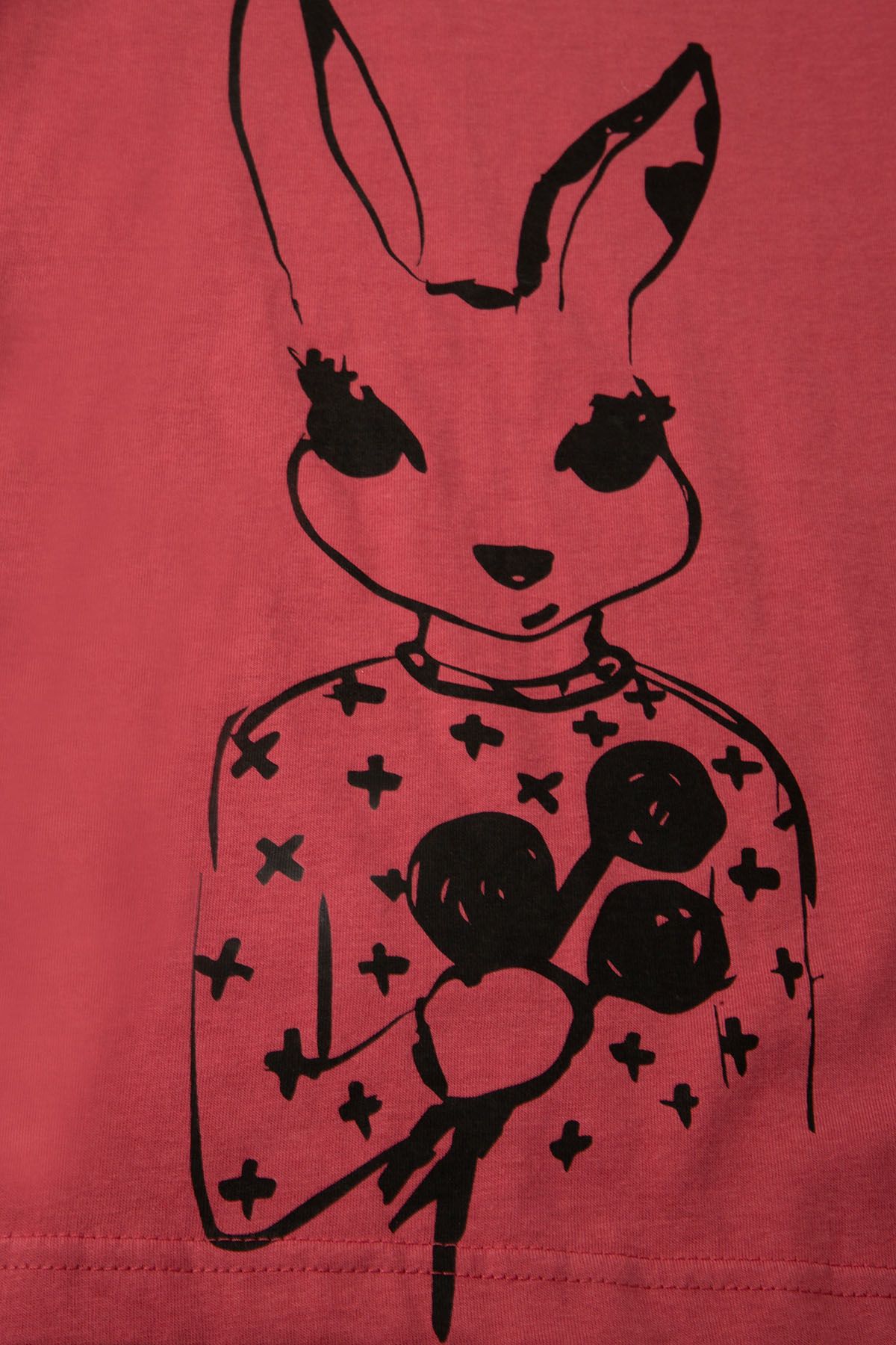 T-shirt z krótkim rękawem czerwony z królikiem romantykiem 2226704