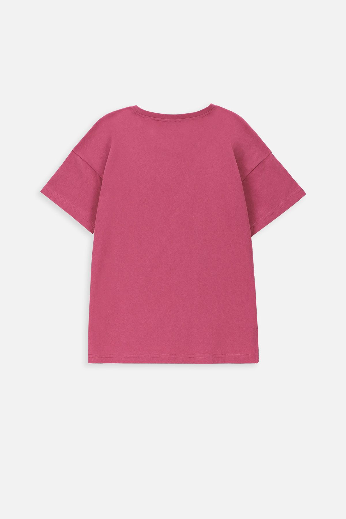 T-shirt z krótkim rękawem różowy z sercem-kotkiem 2228474