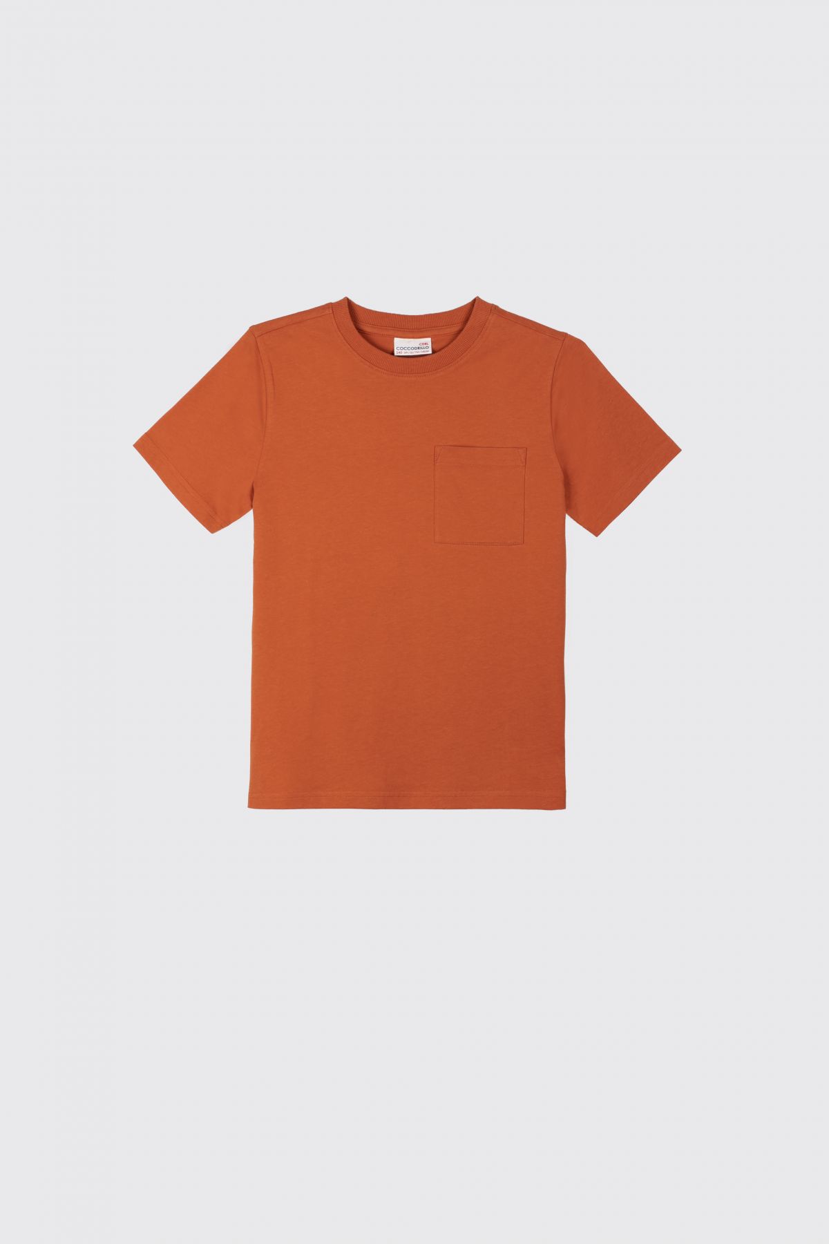 T-shirt z krótkim rękawem pomarańczowy gładki 2167977