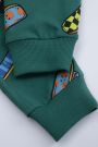 Spodnie dresowe zielone z printem w deskorolki o fasonie SLIM 2222473