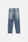 Spodnie jeansowe niebieskie z przetarciami, MOM FIT 2220130