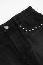 Spódnica jeansowa czarna z postrzępionym dołem i kieszeniami 2222054